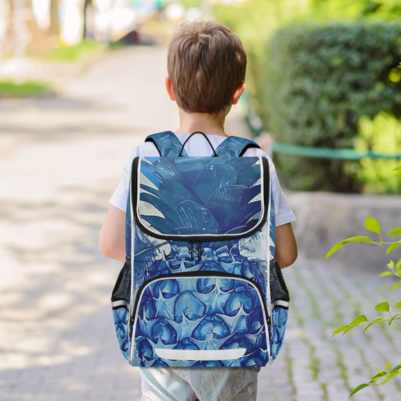 Blue Pineapple Backpack Big Laptop Backpack Casual Daypack Quilted Large Capacity Large Bookbags