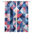 thumbnail image 1 of Blue Pink Abstract Art Kitchen Curtains Geometric Modern Art Cafe Short Curtains for Bathroom Blackout Window Curtain Grommet Small Window Treatment Tier Drapes for Bedroom Living Room 27.5"x39"x2, 1 of 9