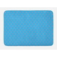 thumbnail image 1 of Blue and Pink Bath Mat, Symmetric Simplistic Retro Pattern with Tiny Petals, Plush Bathroom Decor Mat with Non Slip Backing, 29.5" X 17.5", Pink Deep Sky Blue, by Ambesonne, 1 of 2