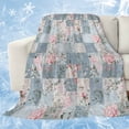 thumbnail image 1 of Blue Pink Botanical Cooling Blanket, Lightweight Breathable Summer Throw Blanket with Double Sided Cold Effect, Spring Floral Vintage Picnic Beach Blankets Bed Sheet for Hot Sleepers 60"x80", 1 of 8