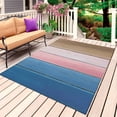 thumbnail image 1 of Blue Pink Brown Ombre Outdoor Rug for Patio/Deck/Porch, Non-Slip Large Area Rug 6 x 9 Ft, Vintage Farmhouse Wooden Indoor Outdoor Rugs Washable Area Rugs, Reversible Camping Rug Carpet Runner, 1 of 8
