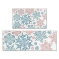 thumbnail image 1 of Blue and Pink Christmas Snowflake Pattern Kitchen Rugs Sets Of 2,Anti Fatigue Kitchen Mat Rugs Non Slip Washable,Decorative Kitchen Floor Mats for Kitchen,Sink,Laundry,17"x30"+17"x47", 1 of 7