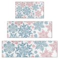 thumbnail image 1 of Blue and Pink Christmas Snowflake Pattern Kitchen Rugs Sets Of 3,Kitchen Runner Rugs Non Skid Washable,Decorative Kitchen Floor Mats for Kitchen,Sink,Laundry,17"x30"+ 17"x47" + 17"x59", 1 of 6