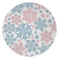 thumbnail image 1 of Blue and Pink Christmas Snowflake Pattern Round Blanket,Comfortable Soft Flannel Throw Blanket,All Season,Warm Lightweight Blankets for Sofa Bed Couch Living Room Chair 47"x47", 1 of 5