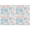 thumbnail image 1 of Blue and Pink Christmas Snowflake Pattern Summer Placemats Table Placemats Set Of 4-Linen Kitchen Washable Placemats Table Mats 11.8"x17.7" Non-Slip Heat Resistant, 1 of 6