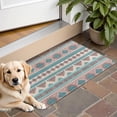 thumbnail image 1 of Blue and Pink Diamond Shaped Boho Pattern Door Rugs,Washable Non Slip Door Mats Indoor,Decorative Door Mats,Entry Mat Indoor for Entrance,Bedroom,Kitchen,Bathroom,16"x24", 1 of 6