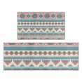 thumbnail image 1 of Blue and Pink Diamond Shaped Boho Pattern Kitchen Rugs Sets Of 2,Anti Fatigue Kitchen Mat Rugs Non Slip Washable,Decorative Kitchen Floor Mats for Kitchen,Sink,Laundry,17"x30"+17"x47", 1 of 7