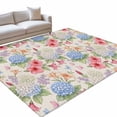 Blue Pink Floral 8x10ft Non Slip Area Rug Retro White Blue Pink Yellow ...