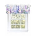 thumbnail image 1 of Blue Pink Flower Curtain Valances for Windows, Nature Spring Botanical Plant Painting Kitchen Valance Window Treatment, Light Filtering Block Curtains for Bathroom/Bedroom/Living Room 42'' x 18'', 1 of 9