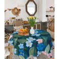 thumbnail image 1 of Blue Pink Flower Tablecloth Square Table Cloth 60x60 , Waterproof Tablecloth Outdoor Table Cloth, Pastoral Spring Oil Painting Floral Washable Table Cover for Kitchen Dining Party, 1 of 8