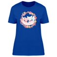 thumbnail image 1 of Blue & Pink Foxes Floral Wreath T-Shirt Women -Image by Shutterstock, Female XX-Large, 1 of 2
