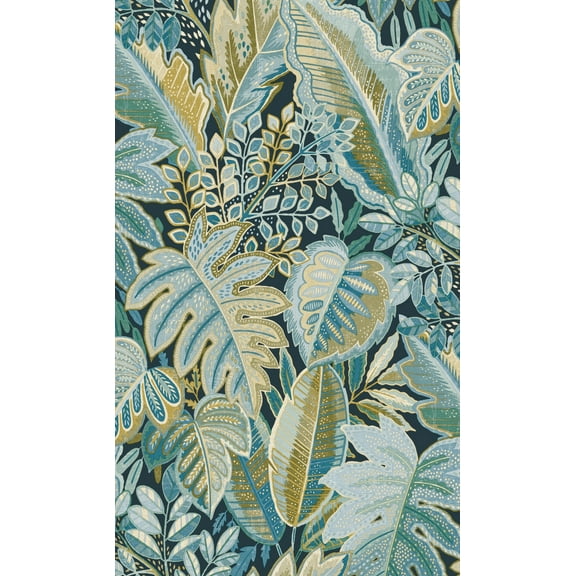 Blue Pink Furry Leaves Tropical Wallpaper