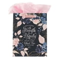 thumbnail image 1 of Blue/Pink Gift Bag w/Tissue Paper She Is Clothed w/ Strength Prov. 31:25, Medium, 1 of 4