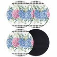 thumbnail image 1 of Blue Pink Hydrangea Coasters Set of 4, Absorbent Coasters for Drinks, Eucalyptus Leaves Summer Botanical Plaid Coaster for Desk Coffee Table Protection, Home Decor House Warming Gifts 4", 1 of 8