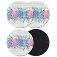 thumbnail image 1 of Blue Pink Hydrangea Coasters Set of 4, Absorbent Coasters for Drinks, Eucalyptus Leaves Wooden Summer Botanical Coaster for Desk Coffee Table Protection, Home Decor House Warming Gifts 4", 1 of 8