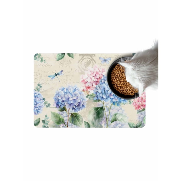 Blue Pink Hydrangea Doormat Non Slip Diatomaceous Earth Door Mat Absorbent Quick Dry Soft Washable Entrance Rug for Bathroom Laundry Room 24"x36"