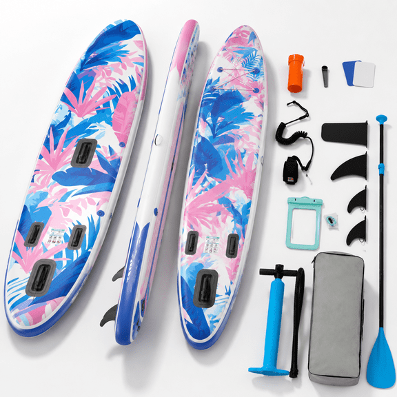 Blue Pink Inflatable Stand Up Paddle Board with Complete SUP Accessories