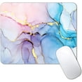 thumbnail image 1 of Blue Pink Ink Marble Mouse Pad, Custom Design Mouse Mat, Non-Slip Rubber Base Mousepad, Waterproof Office Mouse Pad, Desktop Golden Marbling Mouse Pad for Women, 9.5 x 7.9 Inch, 1 of 12