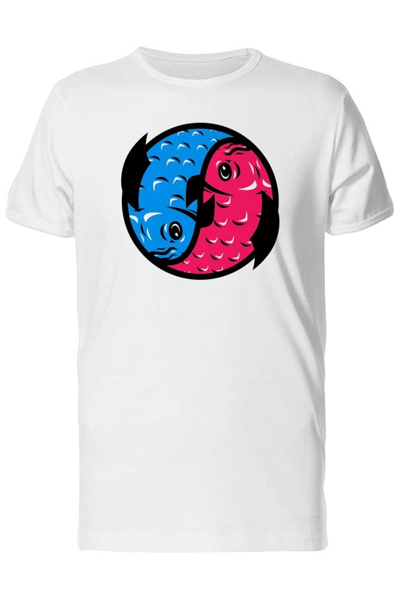 Blue Pink Koi Fish T-Shirt Men -Image by Shutterstock, Male x-Large