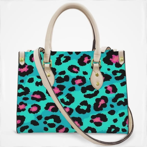 Blue Pink Leopard Skin Cross Body Bags For Women Small Leather Female Handbags Fashion Top-Handle Totes