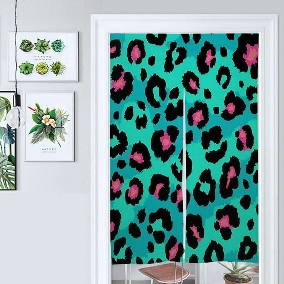 Blue Pink Leopard Skin Door Curtain Nordic Living Room DoorCurtain Porch Partition Curtain Kitchen Rative Half Curtain