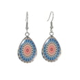thumbnail image 1 of Blue & Pink Mandala Teardrop Drop Earrings, 1 of 1