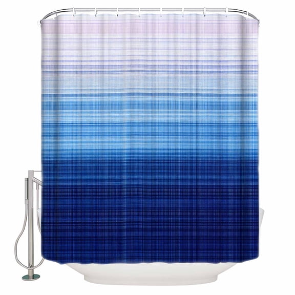 Blue Pink Ombre Bathroom Shower Curtains with 12 Hooks Polyester Waterproof Shower Curtain for Stalls and Bathtubs Gradient Abstract Stripes Texture Decorative Bathroom Privacy Curtain 72x72 Inches