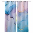 thumbnail image 1 of Blue Pink Ombre Blackout Curtains for Bedroom/Living Room, Thermal Insulated Kitchen Curtains, Modern Marble Ink Painting Abstract Grommet Darkening Window Treatment Drapes 52"x72"x2, 1 of 8
