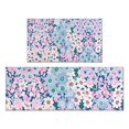 thumbnail image 1 of Blue and Pink Pioneer Flower Pattern Kitchen Rugs Sets Of 2,Anti Fatigue Kitchen Mat Rugs Non Slip Washable,Decorative Kitchen Floor Mats for Kitchen,Sink,Laundry,17"x30"+17"x47", 1 of 7