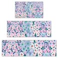 thumbnail image 1 of Blue and Pink Pioneer Flower Pattern Kitchen Rugs Sets Of 3,Kitchen Runner Rugs Non Skid Washable,Decorative Kitchen Floor Mats for Kitchen,Sink,Laundry,17"x30"+ 17"x47" + 17"x59", 1 of 6