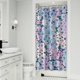 thumbnail image 1 of Blue and Pink Pioneer Flower Pattern Shower Curtain 36"x72" ,Bathroom Decorative Shower Curtains Set with 12 Hooks,Modern Waterproof Washable Shower Curtain, 1 of 6