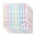 thumbnail image 1 of Blue Pink Plaid Cloth Napkins, Pastel Green White Buffalo Patchwork Washable and Reusable Dinner Napkins Set of 6, Table Napkin for Kitchen Party Birthday Wedding Hotel Housewarming 20"x20", 1 of 8