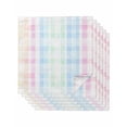 thumbnail image 1 of Blue Pink Plaid Cloth Napkins Washable Set of 6, Pastel Green White Buffalo Patchwork Reusable Dinner Table Napkins Cloth Bulk for Weddings Kitchen Restaurants Hotel Events Parties 20 x 20 Inch, 1 of 9