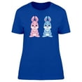 thumbnail image 1 of Blue & Pink Rabbits T-Shirt Women -Image by Shutterstock, Female x-Large, 1 of 2