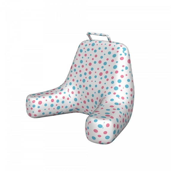 Blue and Pink Reading Pillow Cover, Geometric Simplicity Pattern with Irregular Rounds Spots, Unstuffed Printed Bed Rest Case from Soft Fabric, XL Size, Pink Blue, by Ambesonne