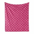 thumbnail image 1 of Blue and Pink Soft Flannel Fleece Blanket, Retro Stars Pattern with Pastel Shades Geometric Diagonal Arrangement, Cozy Plush for Indoor and Outdoor Use, 50" x 60", Pink and Pale Blue, by Ambesonne, 1 of 6