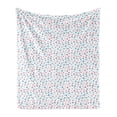 thumbnail image 1 of Blue and Pink Soft Flannel Fleece Throw Blanket, Geometric Simplicity Pattern with Irregular Rounds Spots, Cozy Plush for Indoor and Outdoor Use, 50" x 60", Pink Blue, by Ambesonne, 1 of 5