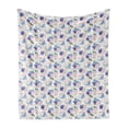 thumbnail image 1 of Blue and Pink Soft Flannel Fleece Throw Blanket, Spring Pattern with Nosegay Bouquets Romantic Flowers Art, Cozy Plush for Indoor and Outdoor Use, 70" x 90", Multicolor, by Ambesonne, 1 of 5