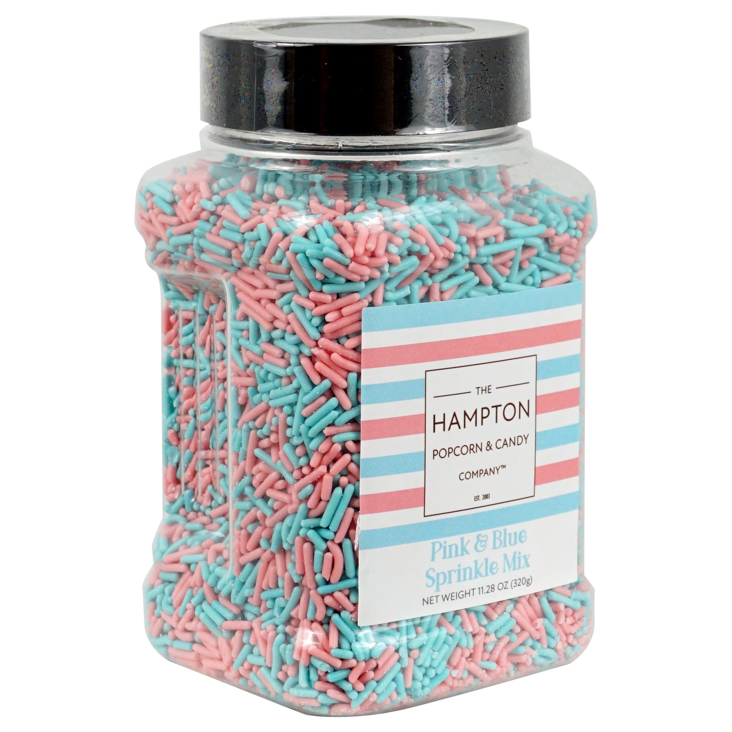 Blue & Pink Sprinkles Jimmies 11.28 oz, Sprinkles For Cake Decorating, Cake Sprinkles, Gender Reveal Candy, Pink and Blue Candy, Sprinkles For Baking, Ice Cream & More, The Hampton Candy Company