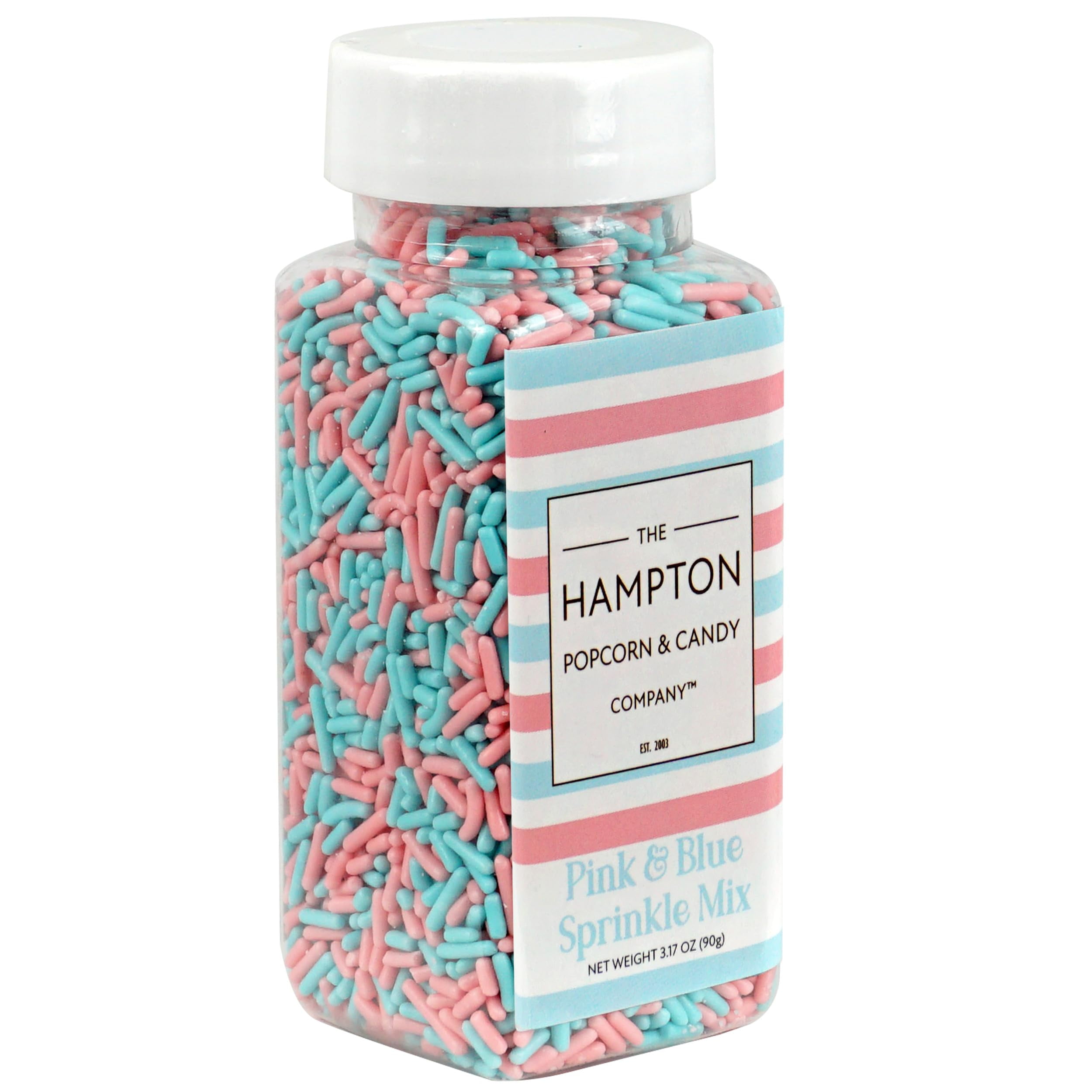 Blue & Pink Sprinkles Jimmies 3.17 oz, Gender Reveal Candy, Pink and Blue Candy, Sprinkles For Cake Decorating, Cake Sprinkles, Sprinkles For Baking, Ice Cream & More, The Hampton Candy Company