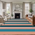 thumbnail image 1 of Blue Pink Striped Area Rug 6x9 Washable Rug Non Slip Farmhouse Stripe Large Area Rug Soft Stainresistant Indoor Floor Carpet for Living Room Bedroom Home Office Dining Room Nursery, 1 of 8