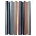 thumbnail image 1 of Blue Pink Striped Blackout Curtains for Bedroom Living Room Darkening Curtains 63 Inches Long Farmhouse Modern Stripes Window Curtain 2 Panels Set Insulated Window Treatment Grommet Drapes 42"x63", 1 of 9