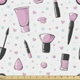 thumbnail image 1 of Ambesonne Blue and Pink Fabric by the Yard Upholstery, Makeup Supplies, 1 Yard, Pale Pink Charcoal Grey, 1 of 4