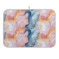 thumbnail image 1 of Blue Pink Yellow Marble Dish Drying Mat 18x24 Absorbent Microfiber Draining Rack Pad for Kitchen Counter Sink, 1 of 8
