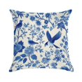 thumbnail image 1 of Blue Pioneer Flower And Bird Pillow Covers,Blue Pioneer Flower And Bird Throw Pillow Covers 18"×18" ,Living Room Sofa Couch Pillow Covers,Decorative Pillow Covers, 1 of 7