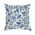 thumbnail image 1 of Blue Pioneer Flower And Bird Pillow Covers,Blue Pioneer Flower And Bird Throw Pillow Covers 18"×18" ,Living Room Sofa Couch Pillow Covers,Decorative Pillow Covers, 1 of 7