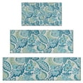 thumbnail image 1 of Blue Pioneer Flower Kitchen Rugs Sets Of 3,Kitchen Runner Rugs Non Skid Washable,Decorative Kitchen Floor Mats for Kitchen,Sink,Laundry,17"x30"+ 17"x47" + 17"x59", 1 of 6