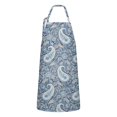 thumbnail image 1 of Blue Pioneer Flower and Paisley Pattern (3) Apron-Garden Aprons for Women with Pockets-Cotton Linen Waterproof Kitchen Cooking Gardening Aprons Adjustable for Kitchen,Cooking,BBQ and Salon 33x27 Inch, 1 of 7