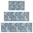 thumbnail image 1 of Blue Pioneer Flower and Paisley Pattern (3) Kitchen Rugs Sets Of 3,Kitchen Runner Rugs Non Skid Washable,Decorative Kitchen Floor Mats for Kitchen,Sink,Laundry,17"x30"+ 17"x47" + 17"x59", 1 of 6
