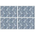 thumbnail image 1 of Blue Pioneer Flower and Paisley Pattern (3) Summer Placemats Table Placemats Set Of 4-Linen Kitchen Washable Placemats Table Mats 11.8"x17.7" Non-Slip Heat Resistant, 1 of 6